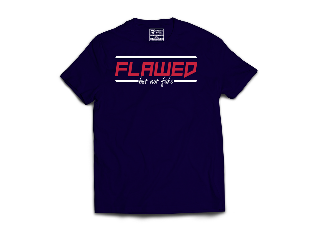 FLAWED BUT NOT FAKE -  NAVY, WHITE &  RED